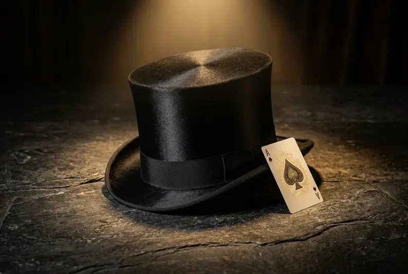Magician Classic black top hat used for production magic