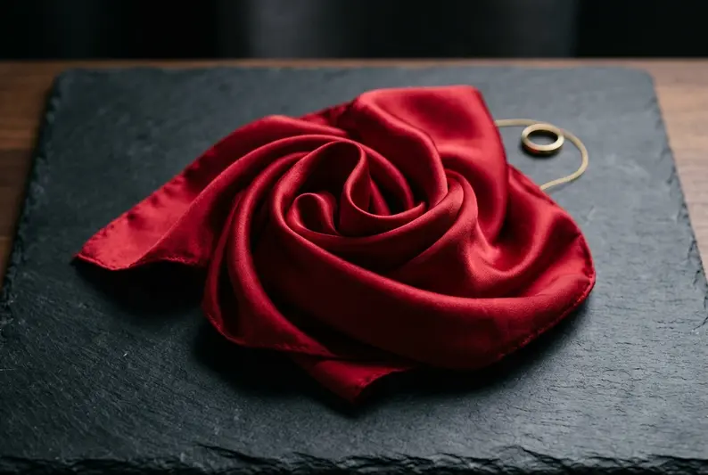 Single silk handkerchief used for the vanishing silk trick